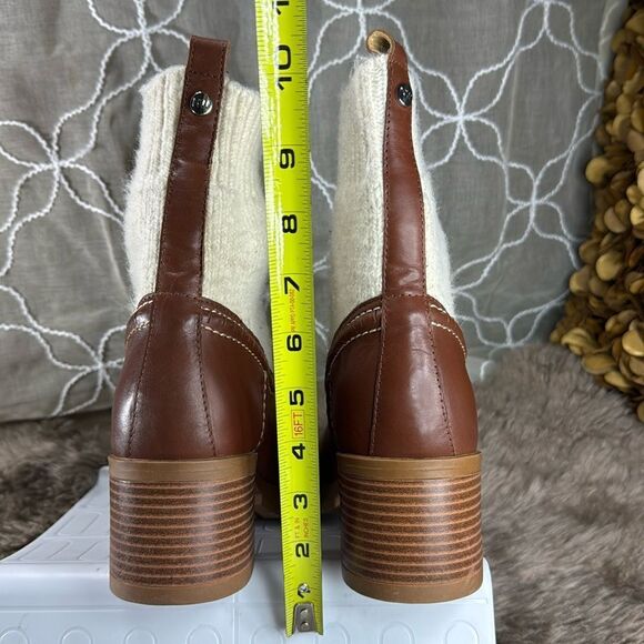 (Z3) NINE WEST Popit casual ankle boots, leather and sock, size 9M - Picture 4 of 10